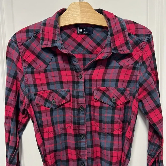 Gap || Flannel Western Shirtdress Long sleeves, double button cuffs Size XS. - Picture 4 of 7